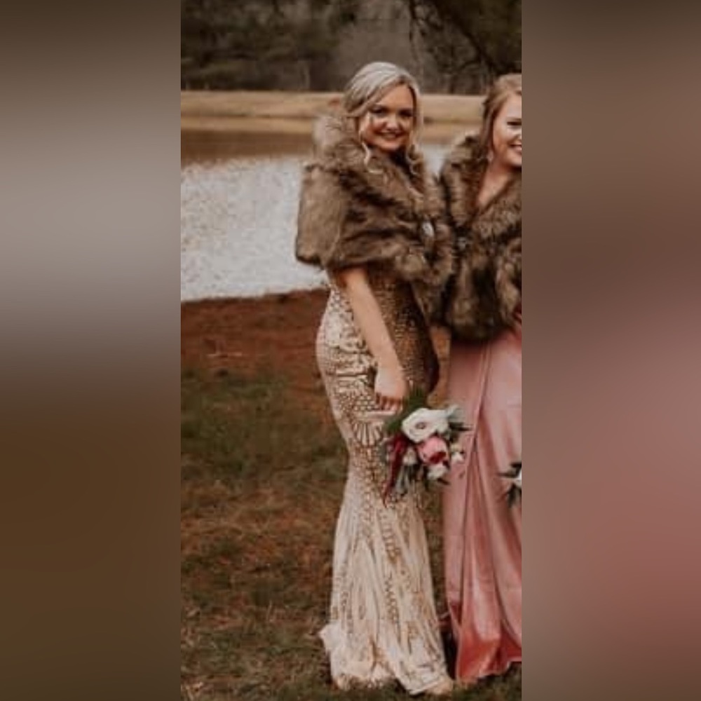 Champagne/Gold Sequin Formal Gown